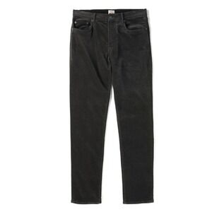 Faherty Men's 34x32 Stretch Terry Corduroy 5-Pocket Pants Washed Charcoal Black
